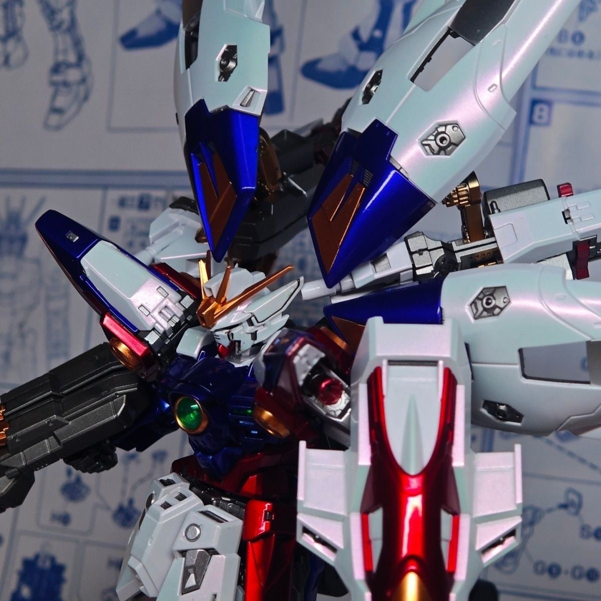 YX Studio Customized Paint Changlong RG 1/144 Wing Gundam Zero Special Coating (Third Party, Not Original Bandai Kit Used)