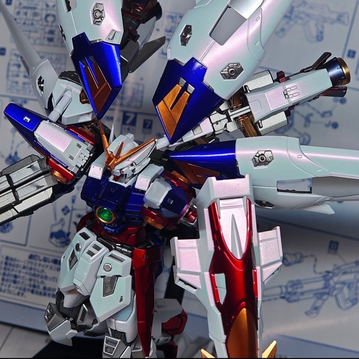 YX Studio Customized Paint Changlong RG 1/144 Wing Gundam Zero Special Coating (Third Party, Not Original Bandai Kit Used)