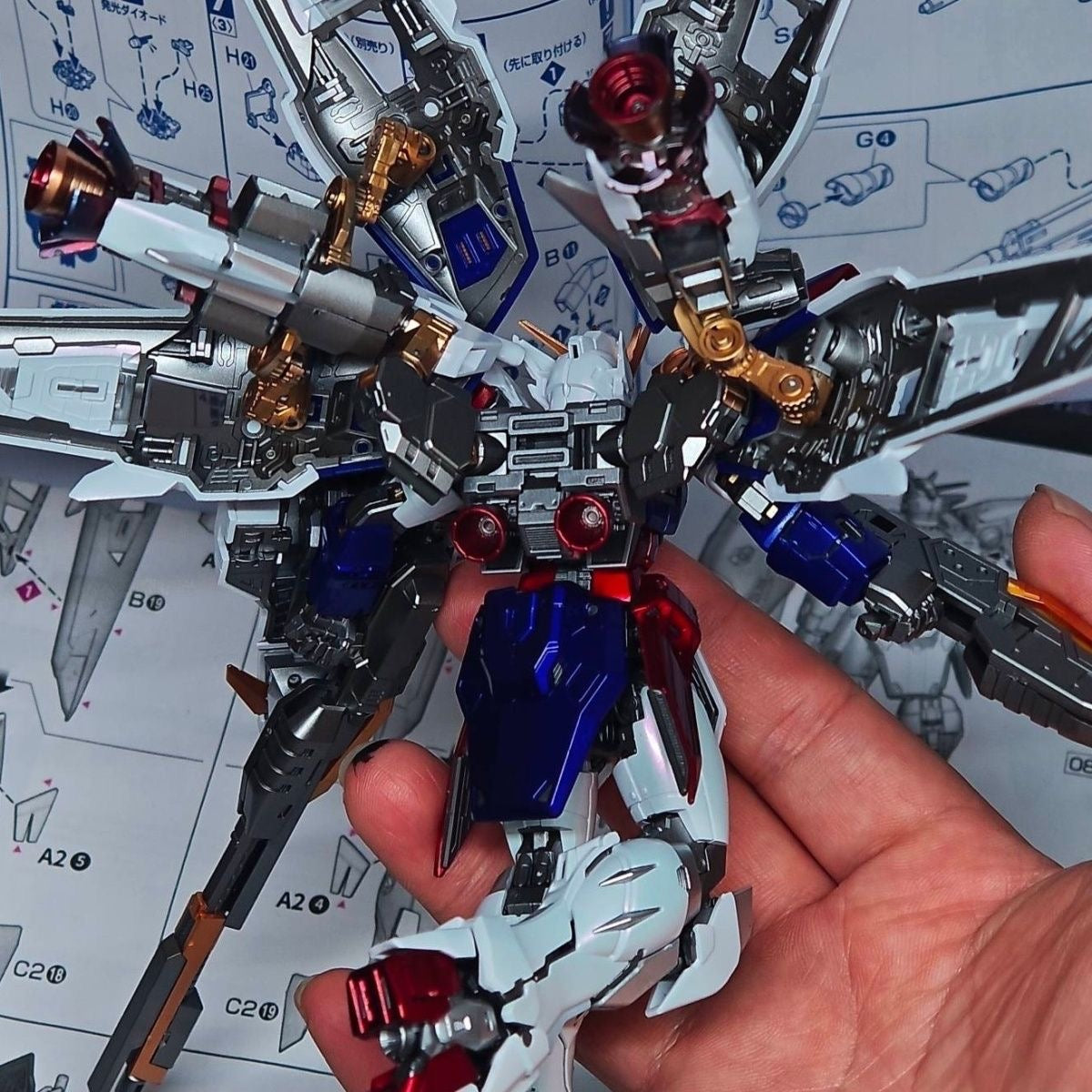 YX Studio Customized Paint Changlong RG 1/144 Wing Gundam Zero Special Coating (Third Party, Not Original Bandai Kit Used)