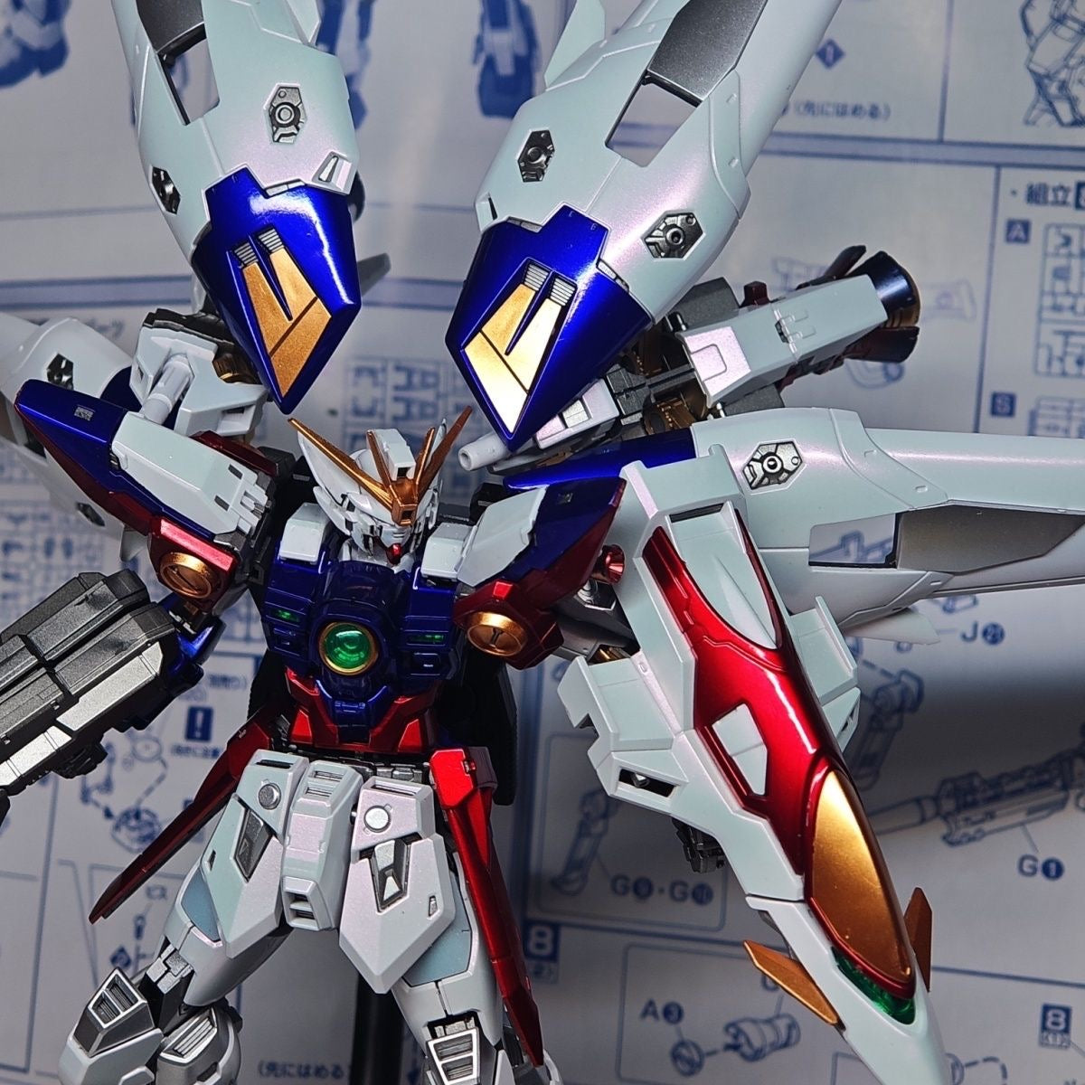 YX Studio Customized Paint Changlong RG 1/144 Wing Gundam Zero Special Coating (Third Party, Not Original Bandai Kit Used)