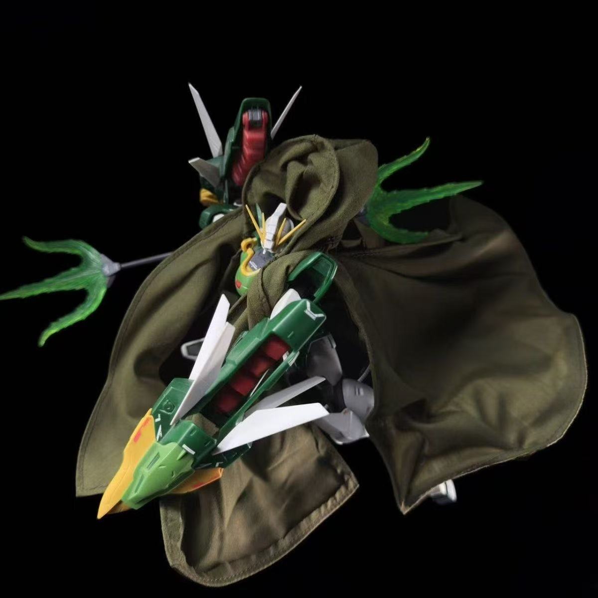 AW Hand-crafted Green Cloth Cloak Cape with Wire for 1/100 Model Kit (Capes only, does not contain model kit)