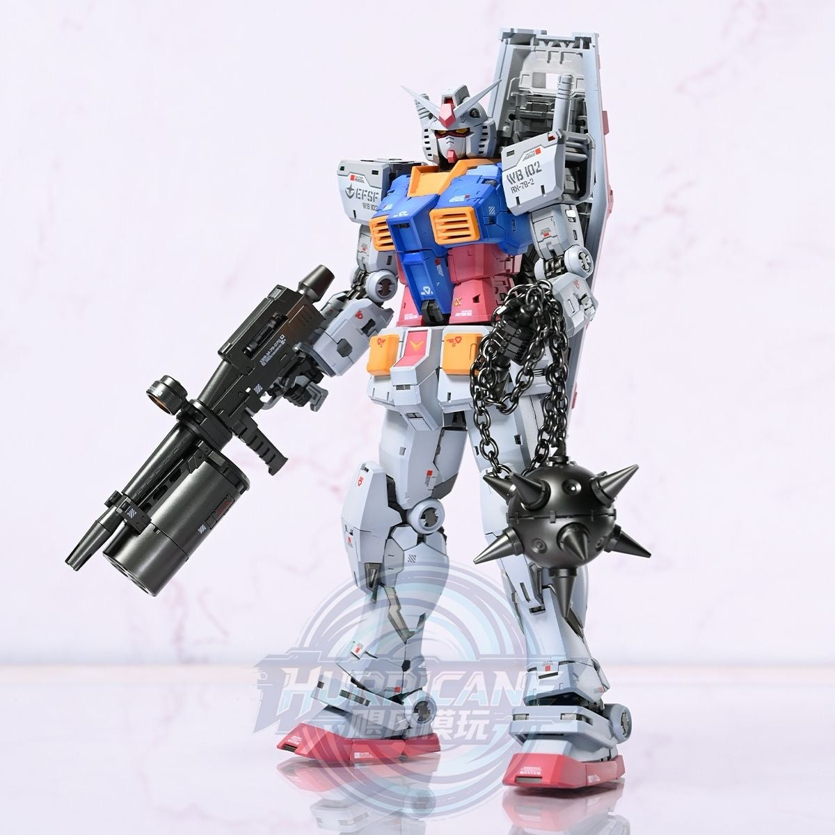 [Hurricane Workshop] Customized Painted Fat Cat 1/100 Scale RG RX-78-2 Ver. 2.0 One Year War Ver.