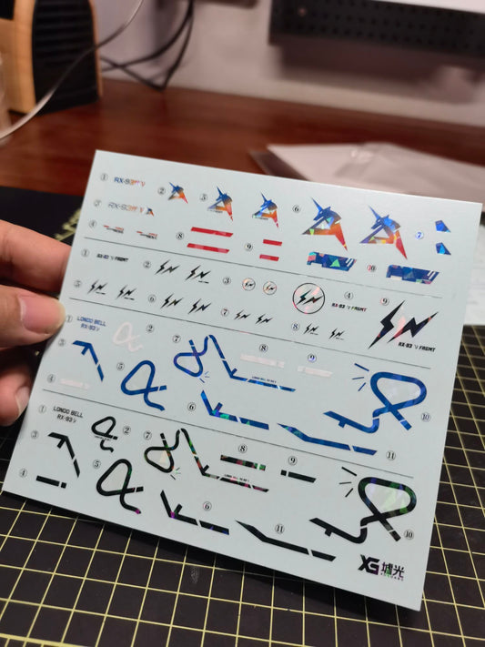 Holographic Water Decal for RX-93 FF Nu Fukuoka 1/100 + Jiulong Design
