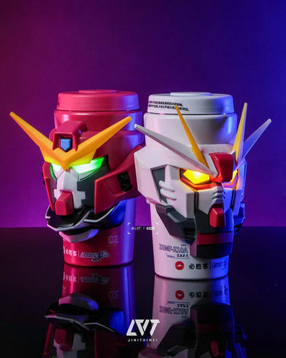 Pizza Hut & Bandai Seed Limited Justice Gundam Stainless Steel Cup with LED