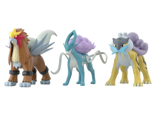Pokemon Scale World Johto Region Raikou, Entei, & Suicune Set of 3 Figures