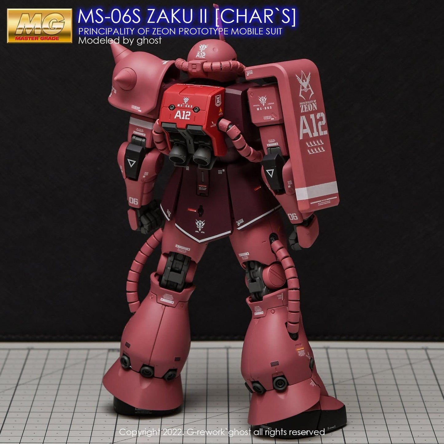 DL Model [MG] ZAKU2 2.0 CHAR WATER DECAL (Ghost G-Rework Style)