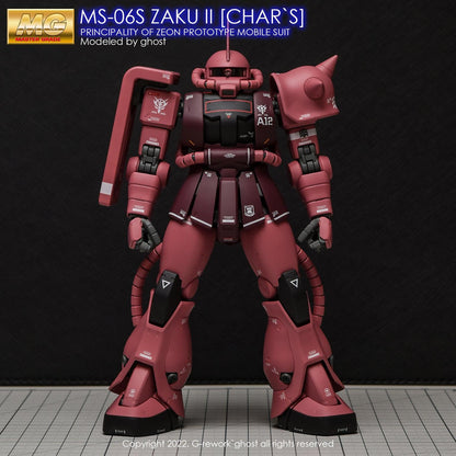 DL Model [MG] ZAKU2 2.0 CHAR WATER DECAL (Ghost G-Rework Style)