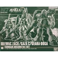 HGUC EWAC Zack  Gaza C  Geara Doga (Gundam Unicorn Ver.) Set 1/144